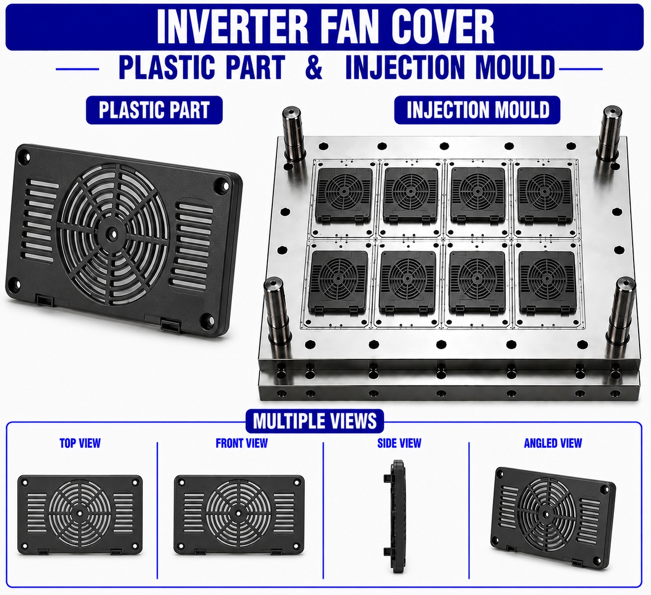 Inverter Plastic Fan Cover Mould and Moulding Service